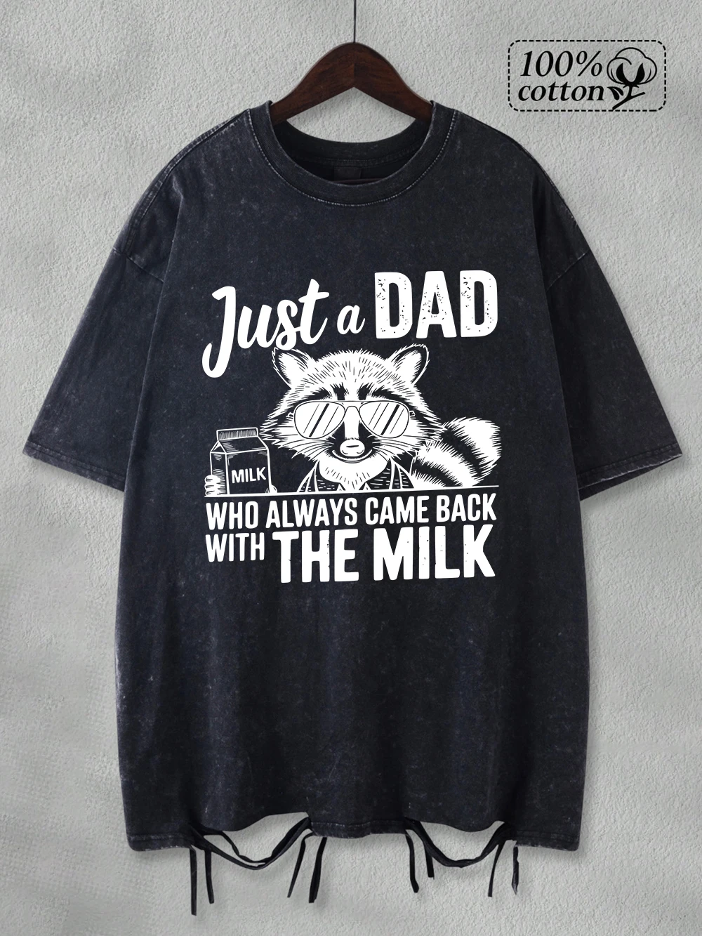 Oversized Washed T-Shirt Womens Cotton Just A Dad With The Milk Printing Tops Summer Holes O-Neck T Shirt Y2K Womans Clothes
Oversized Washed T-Shirt Womens Cotton Just A Dad With The Milk Printing Tops Summer Holes O-Neck T Shirt Y2K Womans Clothes