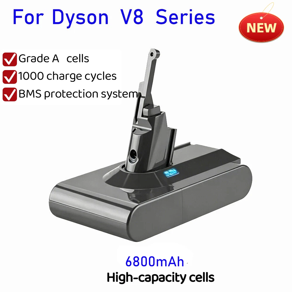 Batterie Batteria 21.6V 6800mAh Li-ion Battery For Dyson V8 SV10 Absolute Animal Fluffy Motorhead Vacuum Replacement Accu
Batterie Batteria 21.6V 6800mAh Li-ion Battery For Dyson V8 SV10 Absolute Animal Fluffy Motorhead Vacuum Replacement Accu