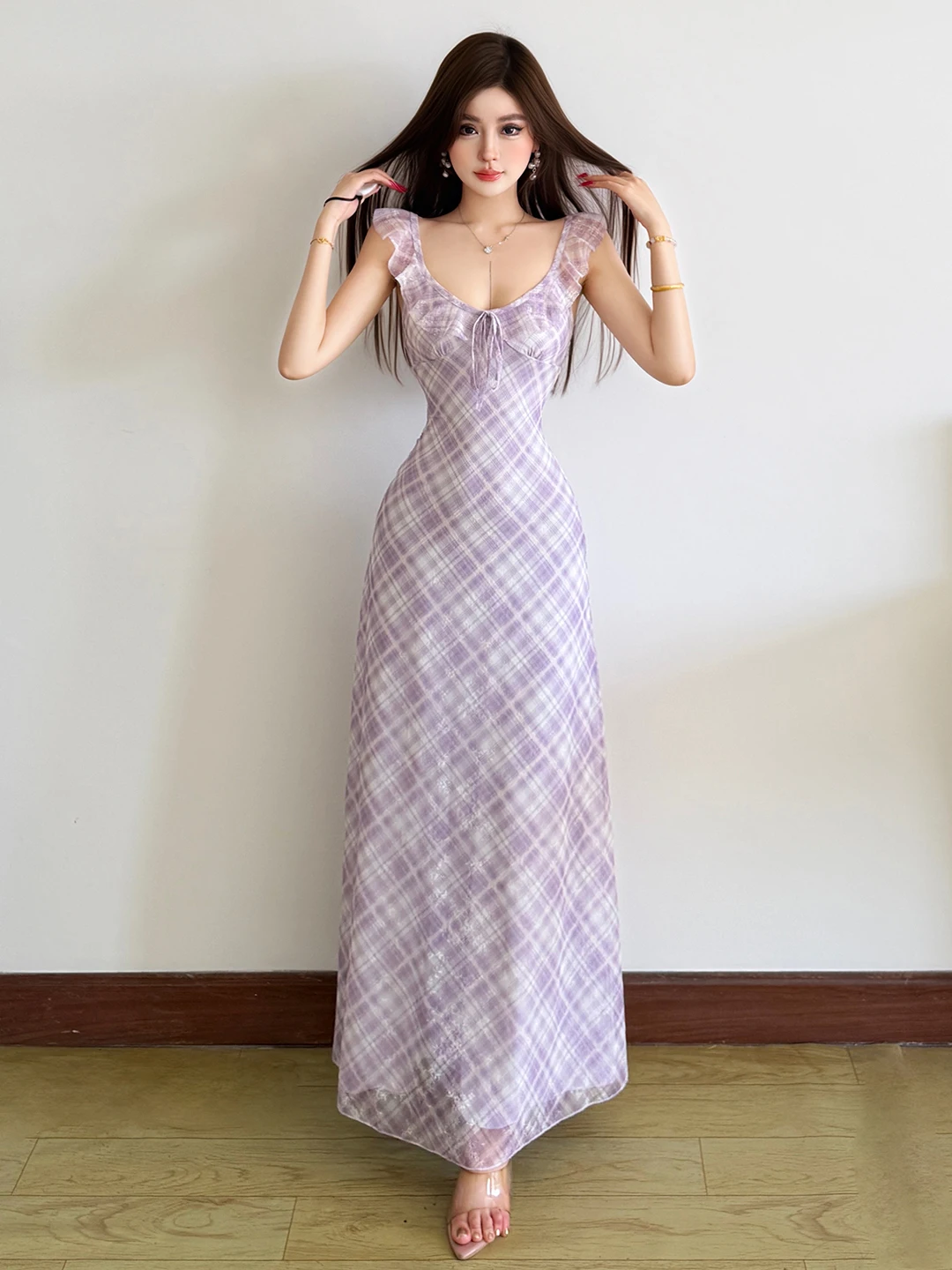 Sisjuly Vintage Plaid Fashion Backless Design Halter Neck Strapless Dress Women's Gentle Elegant Sister Spring Season Polyest...
Sisjuly Vintage Plaid Fashion Backless Design Halter Neck Strapless Dress Women's Gentle Elegant Sister Spring Season Polyest...