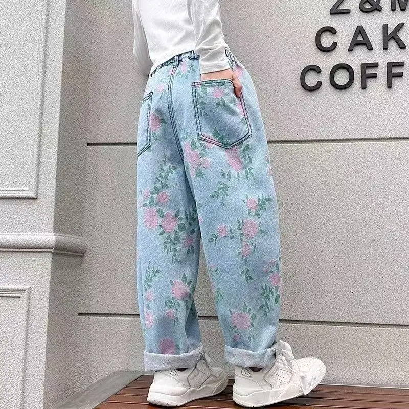 Teen Girls Denim Pants Spring Autumn 2026 New Kids Floral Casual Wide Leg Trousers Children's Jeans 110-170cm
Teen Girls Denim Pants Spring Autumn 2026 New Kids Floral Casual Wide Leg Trousers Children's Jeans 110-170cm