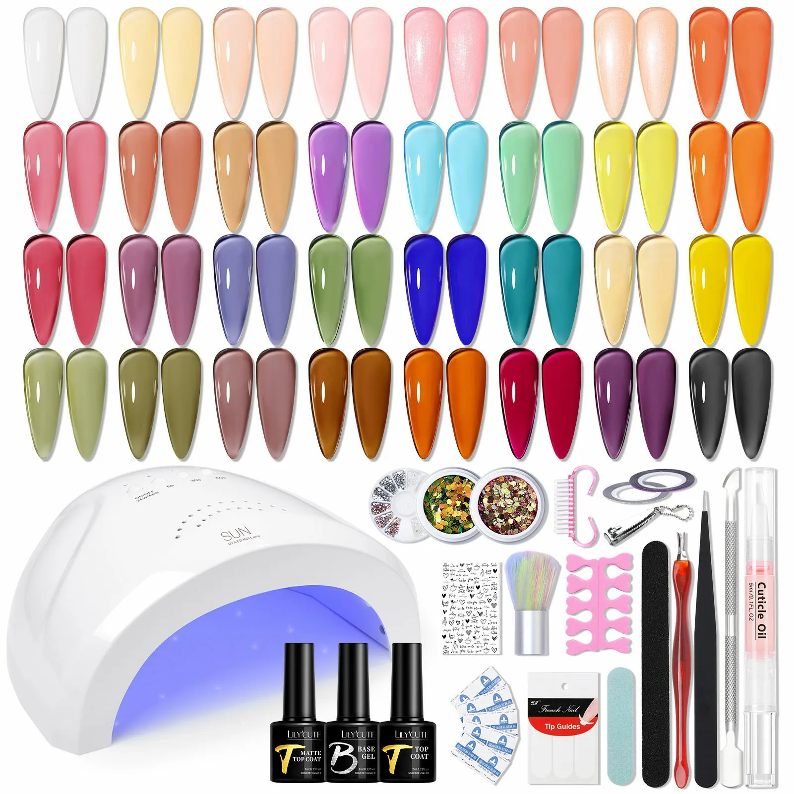 Nail Set Gel Nail Polish Set With UV LED Lamp Dryer Manicure Set Semi Permanent Gel Varnish Set Professional Nail Art Tools Kit
Nail Set Gel Nail Polish Set With UV LED Lamp Dryer Manicure Set Semi Permanent Gel Varnish Set Professional Nail Art Tools Kit