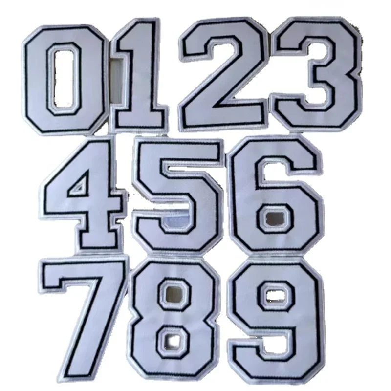 50pcs/Lot Large Embroidery Patch White Number Shirt Baseball Hat Jersey Basketball Football Team Mark Sign Craft Diy Accessory
50pcs/Lot Large Embroidery Patch White Number Shirt Baseball Hat Jersey Basketball Football Team Mark Sign Craft Diy Accessory