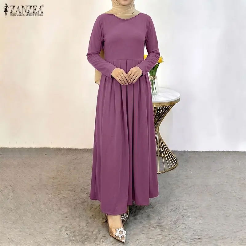 ZANZEA Ramadan Muslim Dress Abaya Women Casual O Neck Long Sleeve Pleated Dresses Solid Color Baggy Sundress Kaftan Dubai Robe
ZANZEA Ramadan Muslim Dress Abaya Women Casual O Neck Long Sleeve Pleated Dresses Solid Color Baggy Sundress Kaftan Dubai Robe
