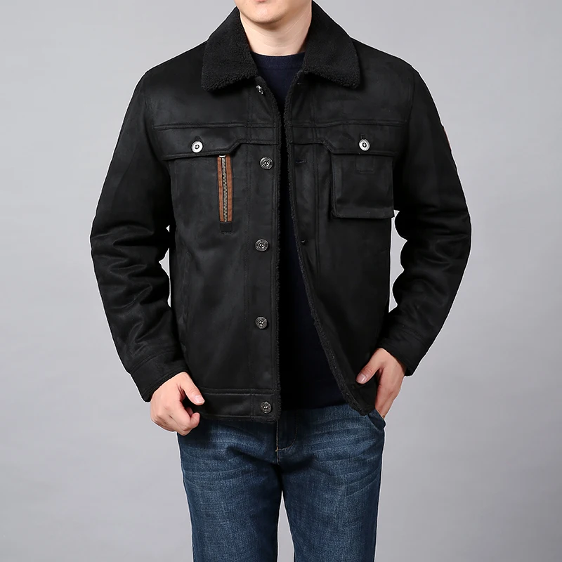 Autumn Winter Solid Color Fleece Workwear Outdoor Travel Lapel Coat Men Warm Cotton Clothing Men's Lamb's Wool Jacket
Autumn Winter Solid Color Fleece Workwear Outdoor Travel Lapel Coat Men Warm Cotton Clothing Men's Lamb's Wool Jacket