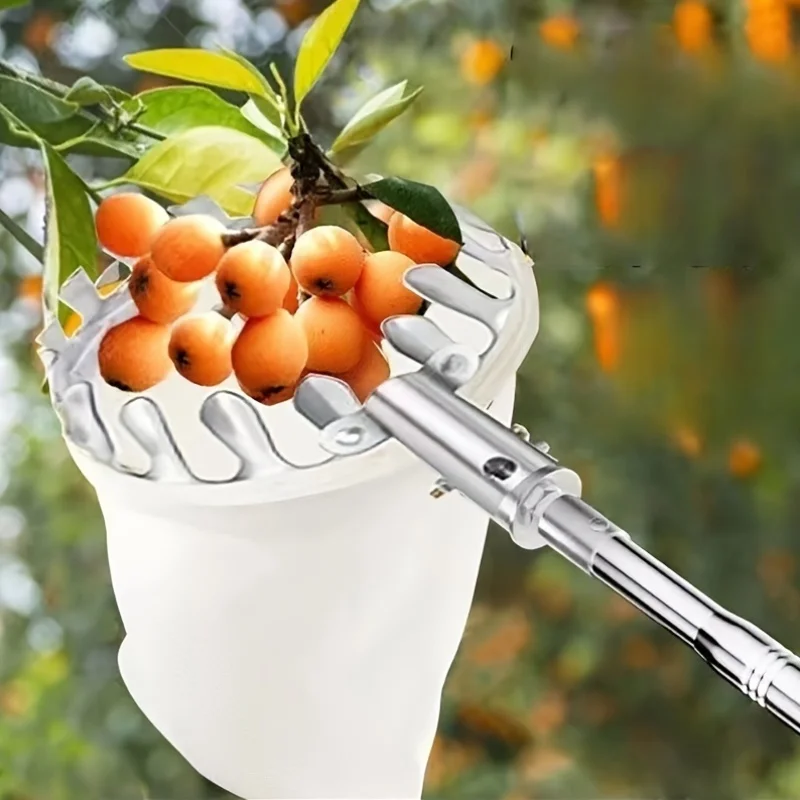 Telescopic Stainless Steel Fruit Picker Tool Extendable Fruit Harvest Pole with Storage Net Bag, High Tree Fruit Catcher
Telescopic Stainless Steel Fruit Picker Tool Extendable Fruit Harvest Pole with Storage Net Bag, High Tree Fruit Catcher