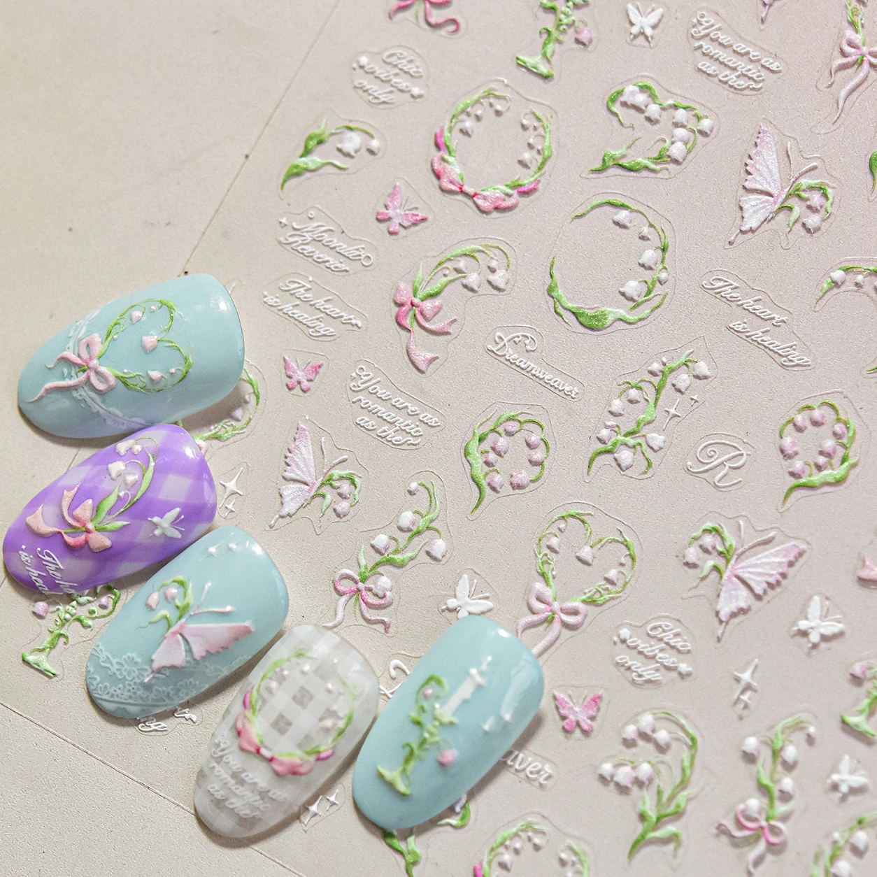 Romantic Lily of The Valley Candle Holder Wreath Bowknot Butterfly Dreamy Adhesive Nail Art Decorations Stickers Manicure Decals
Romantic Lily of The Valley Candle Holder Wreath Bowknot Butterfly Dreamy Adhesive Nail Art Decorations Stickers Manicure Decals