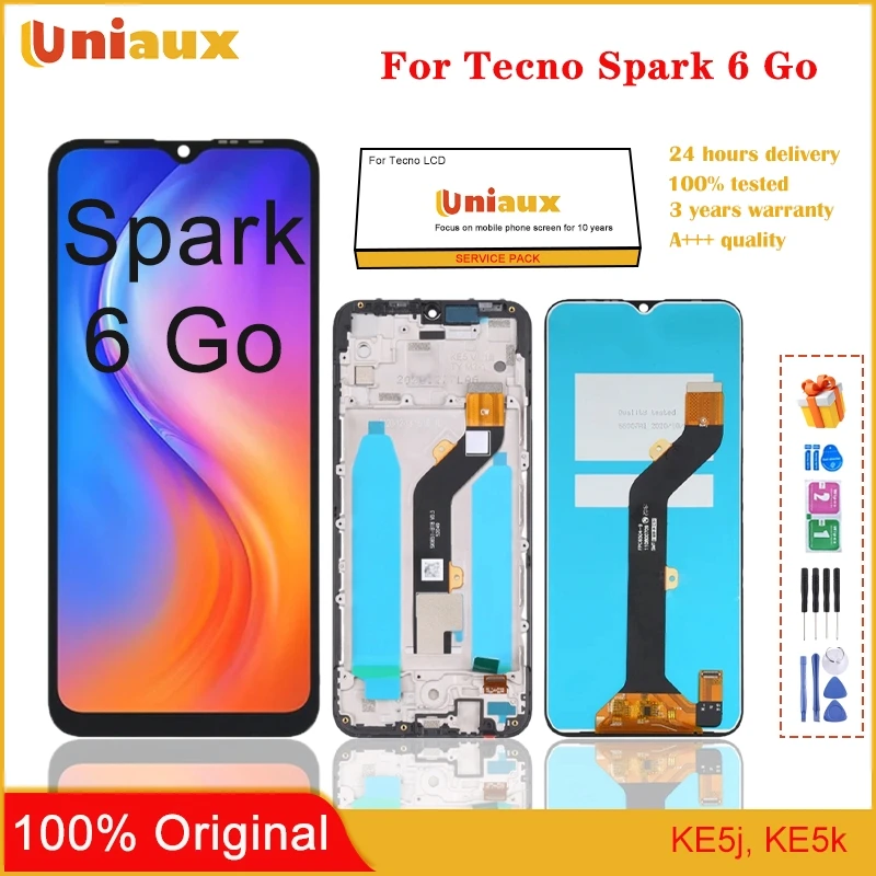 6.52" Original For Tecno Spark 6 GO LCD KE5J KE5K KE5 KE5S LCD Display Touch Screen Digitizer Assembly Spark GO 2020 2021 Part
6.52" Original For Tecno Spark 6 GO LCD KE5J KE5K KE5 KE5S LCD Display Touch Screen Digitizer Assembly Spark GO 2020 2021 Part
