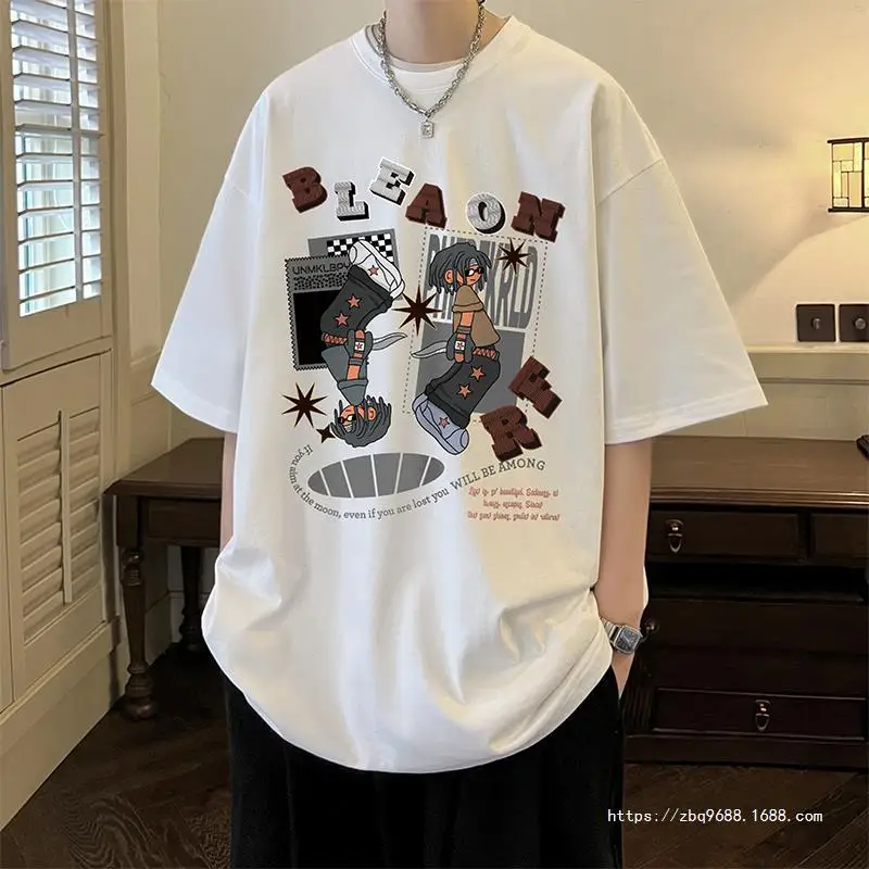 2025 Summer High Street Hip-hop 100% pure cotton short-sleeved T-shirt for men, a trendy and casual style Harajuku top for men
2025 Summer High Street Hip-hop 100% pure cotton short-sleeved T-shirt for men, a trendy and casual style Harajuku top for men