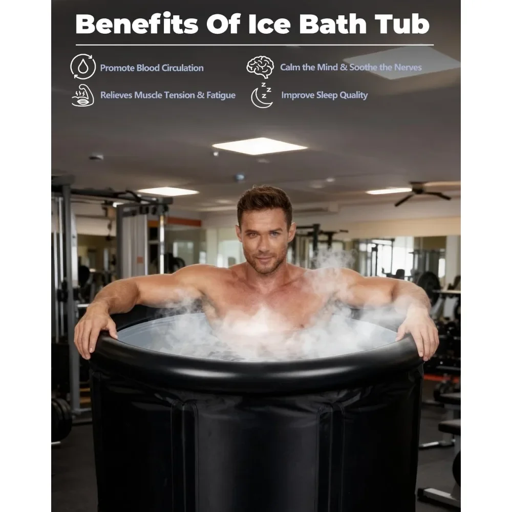 Portable Ice Bath Tub with Cover for Cold Water Therapy, Recovery, Indoor Outdoor Use - 105 Gallons, Black
Portable Ice Bath Tub with Cover for Cold Water Therapy, Recovery, Indoor Outdoor Use - 105 Gallons, Black