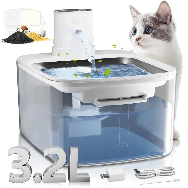 Portable Cordless 304 Stainless Steel Cat Water Fountain Automatic Rechargeable 3.2L Pet Water
Portable Cordless 304 Stainless Steel Cat Water Fountain Automatic Rechargeable 3.2L Pet Water