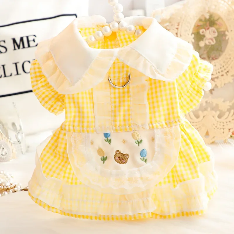 Korean Puppy Dog Costumes Yellow Grid Print Thin Cotton Dresses For Small Medium Dogs Yorkshire Poodle Casual Skirts Pet Clothes
Korean Puppy Dog Costumes Yellow Grid Print Thin Cotton Dresses For Small Medium Dogs Yorkshire Poodle Casual Skirts Pet Clothes