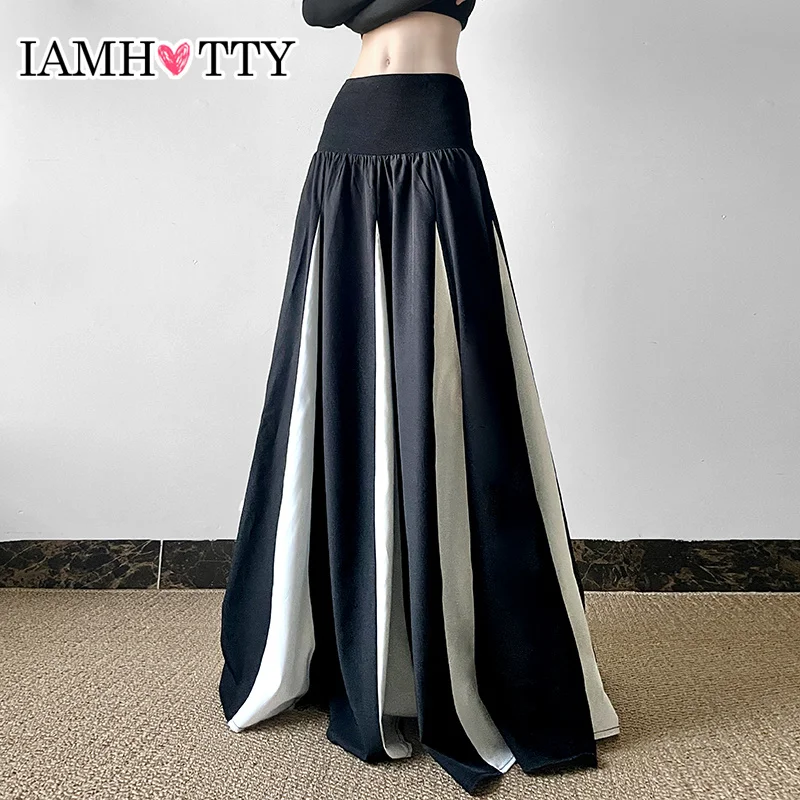 IAMHOTTY Contrast Color Patchwork A-line Long Skirt High Waist Maxi Pleated Skirts Korean Floor-length Street Holiday Outfits
IAMHOTTY Contrast Color Patchwork A-line Long Skirt High Waist Maxi Pleated Skirts Korean Floor-length Street Holiday Outfits