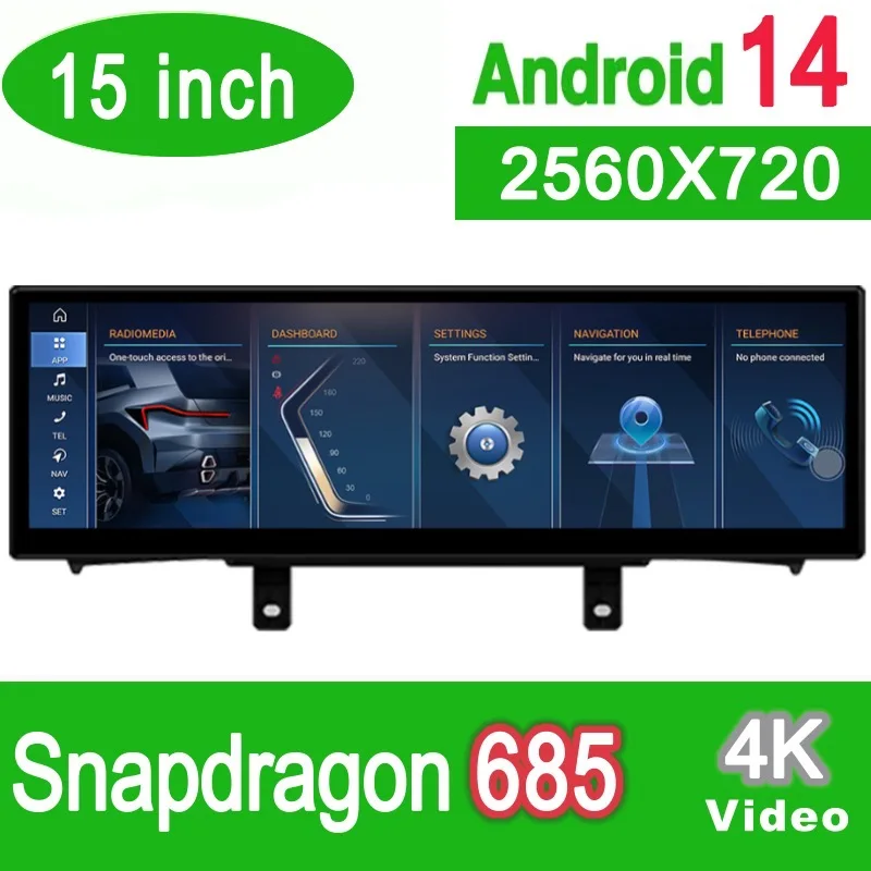 15" Android 14 Car GPS Navigation System Media Stereo Radio ForBMW 1 Series F52 2017 2018 2018 NBT EVO
15" Android 14 Car GPS Navigation System Media Stereo Radio ForBMW 1 Series F52 2017 2018 2018 NBT EVO