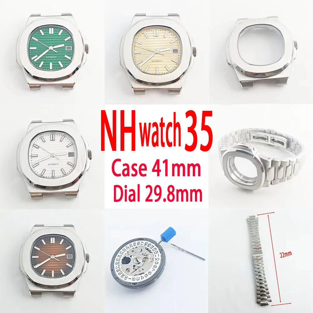 NH Watch 35 Циферблат 29,8 мм циферблат 41 мм квадратный корпус из нержавеющей стали браслет-указатель идеально подходит для механизма N Series 35
NH Watch 35 Циферблат 29,8 мм циферблат 41 мм квадратный корпус из нержавеющей стали браслет-указатель идеально подходит для механизма N Series 35