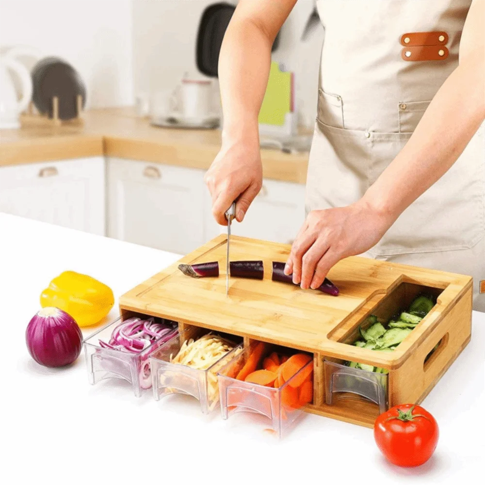 Bamboo Multifunctional Cutting Board Set with Container and Grater Drawer Design Chopping Board Square Cutting Board
Bamboo Multifunctional Cutting Board Set with Container and Grater Drawer Design Chopping Board Square Cutting Board