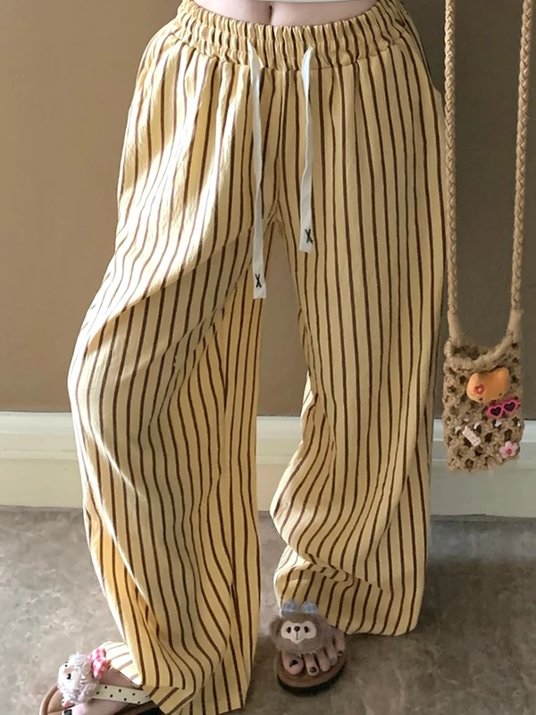 Comfortable Cloud Cotton Sp Pants Women's Long Pants Striped Outerwear Home Clothes Spring Summer New Sle Yellow Stripes
Comfortable Cloud Cotton Sp Pants Women's Long Pants Striped Outerwear Home Clothes Spring Summer New Sle Yellow Stripes