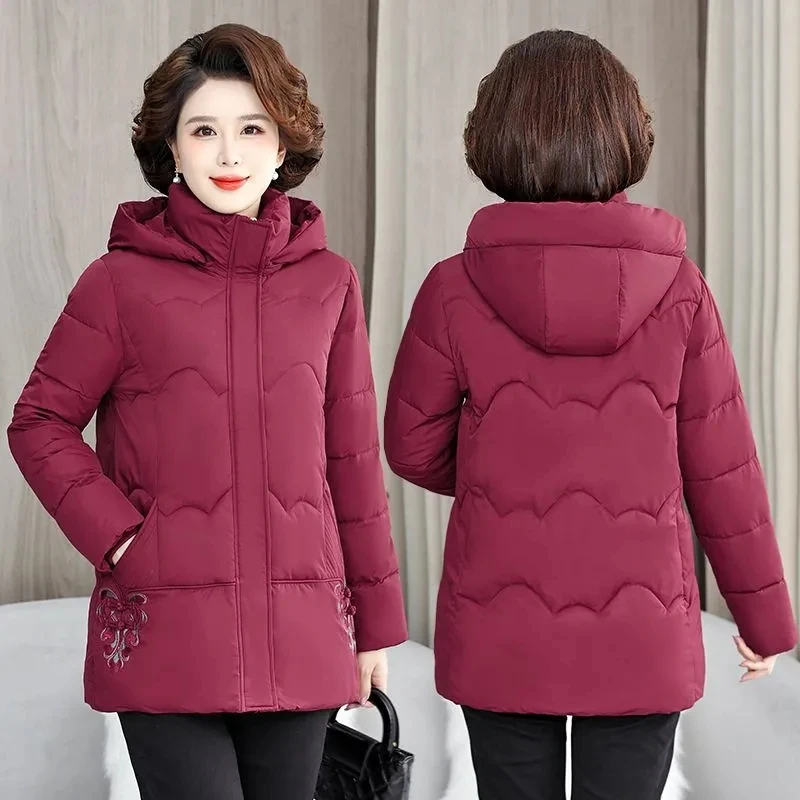 2025 New Winter Korean Down Cotton Jacket Women Parkas Casual Middle-aged Mothers Loose Hooded Overcoat Outerwear Female
2025 New Winter Korean Down Cotton Jacket Women Parkas Casual Middle-aged Mothers Loose Hooded Overcoat Outerwear Female