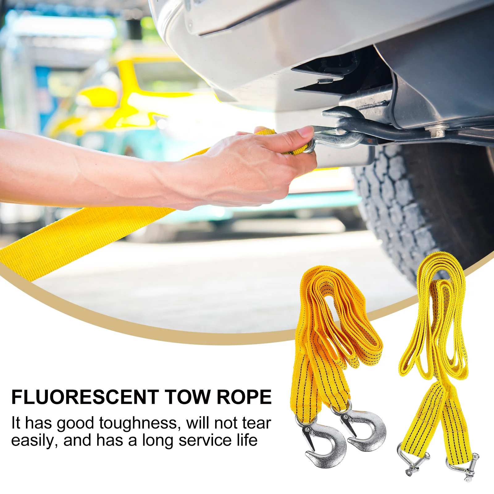 2Pcs Tow Rope Nylon Fluorescent Powerful Emergency Car Trailer Strap Durable Vehicle Traction Rope Professional Tow Strap 
2Pcs Tow Rope Nylon Fluorescent Powerful Emergency Car Trailer Strap Durable Vehicle Traction Rope Professional Tow Strap