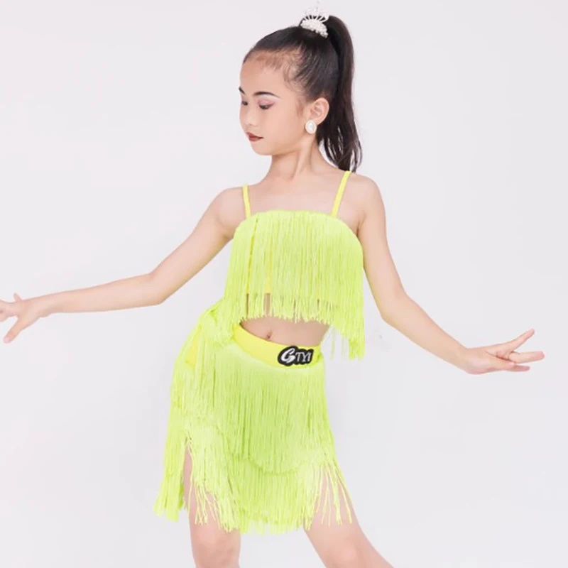 Kids Girls Double Layered Fringe Top and Skirt Latin Dance Ballroom Rumba Tassels Dancewear Training Chacha Performance Costume
Kids Girls Double Layered Fringe Top and Skirt Latin Dance Ballroom Rumba Tassels Dancewear Training Chacha Performance Costume