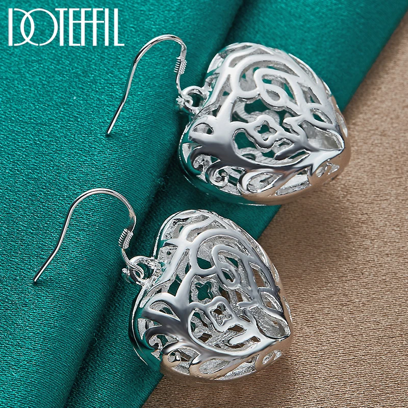 DOTEFFIL 925 Sterling Silver Heart-Shaped Geometric Hollow Earrings Charm Women Jewelry Fashion Wedding Engagement Party Gift
DOTEFFIL 925 Sterling Silver Heart-Shaped Geometric Hollow Earrings Charm Women Jewelry Fashion Wedding Engagement Party Gift