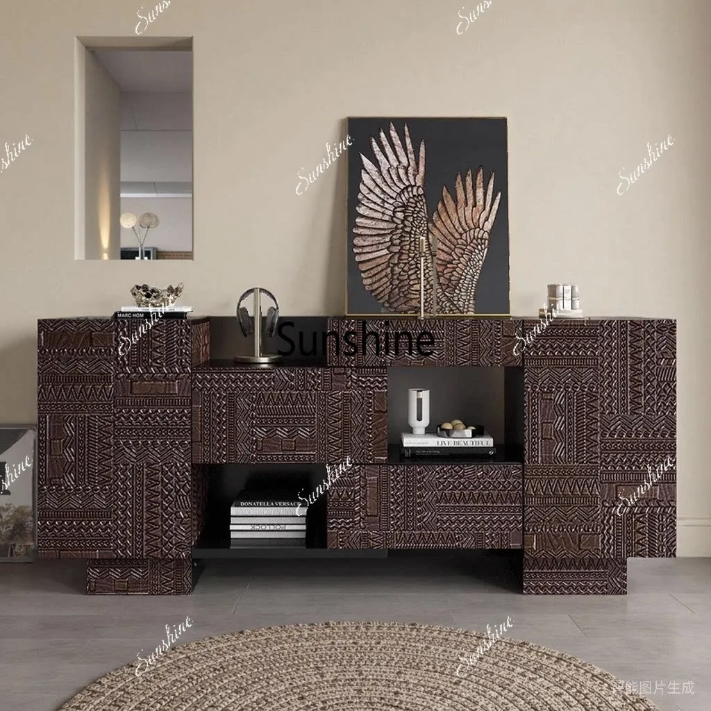 Nordic simple solid wood porch cabinet carved wood furniture
Nordic simple solid wood porch cabinet carved wood furniture
