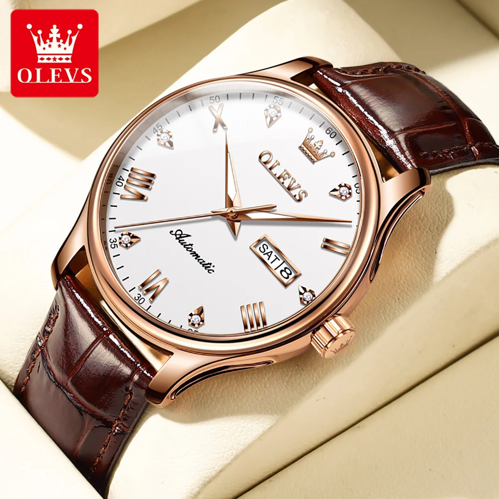 OLEVS Men's Classic Automatic Mechanical Watches Rose Gold Wristwatch Waterproof Day Date Male Business Clock 9932
OLEVS Men's Classic Automatic Mechanical Watches Rose Gold Wristwatch Waterproof Day Date Male Business Clock 9932