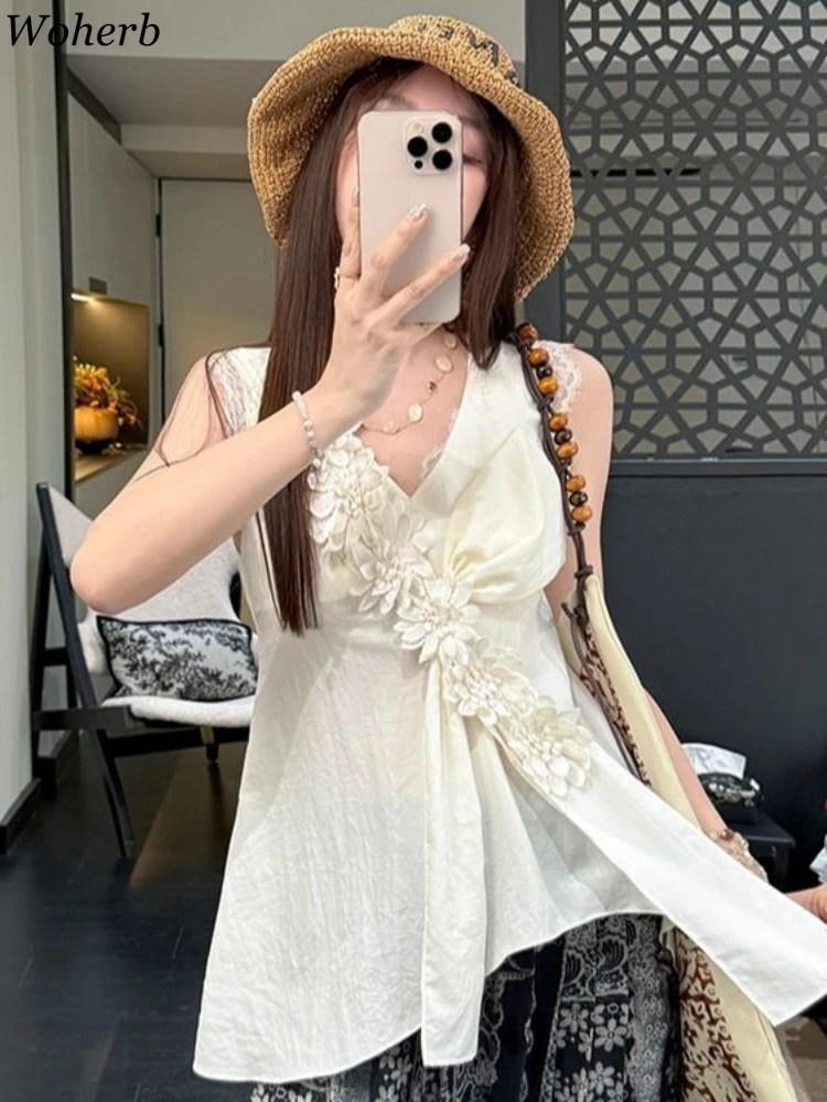 New Summer Irregular Blouse for Women 2025 Blusas Mujer De Moda Sleeveless Vintage Shirt Korean Sweet 3D Flower Pleated Blouses
New Summer Irregular Blouse for Women 2025 Blusas Mujer De Moda Sleeveless Vintage Shirt Korean Sweet 3D Flower Pleated Blouses