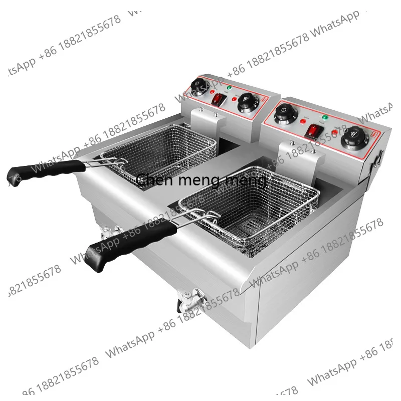 Thickened double cylinder electric fryer with oil discharge valve Timed fryer, electric fryer, potato tower fried chicken chops
Thickened double cylinder electric fryer with oil discharge valve Timed fryer, electric fryer, potato tower fried chicken chops