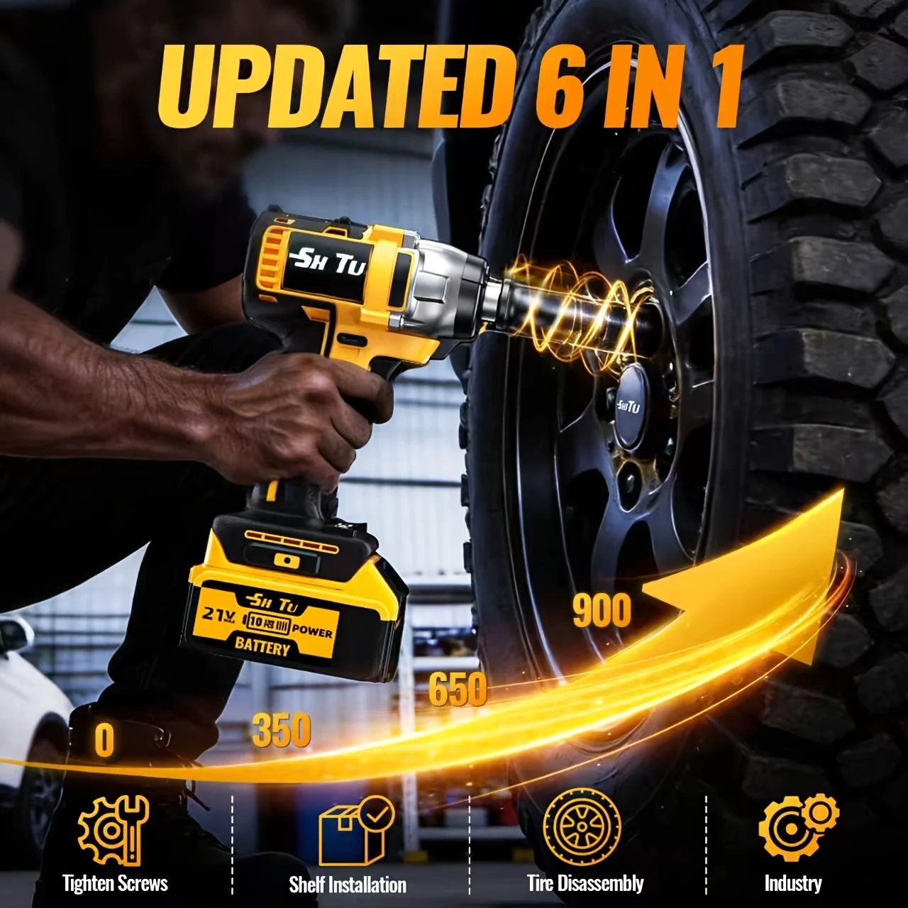 6in 1 Cordless Impact Wrench Kit 1/2 Inch, 660 Ft-lb Brushless Impact Gun, 3 Forward Speeds, with Built-in LED Light, Heavy Duty Power Tool for Car Tires & Auto Repair, A Perfect Holiday Gift for Father.
6in 1 Cordless Impact Wrench Kit 1/2 Inch, 660 Ft-lb Brushless Impact Gun, 3 Forward Speeds, with Built-in LED Light, Heavy Duty Power Tool for Car Tires & Auto Repair, A Perfect Holiday Gift for Father.