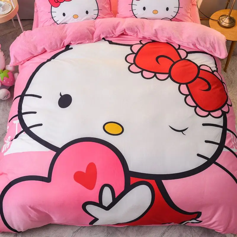 Kawaii Hello Kitty Milk Velvet Four-Piece Winter Coral Velvet Thickened Cartoon Children's Quilt Cover Princess Style Bed Sheet
Kawaii Hello Kitty Milk Velvet Four-Piece Winter Coral Velvet Thickened Cartoon Children's Quilt Cover Princess Style Bed Sheet