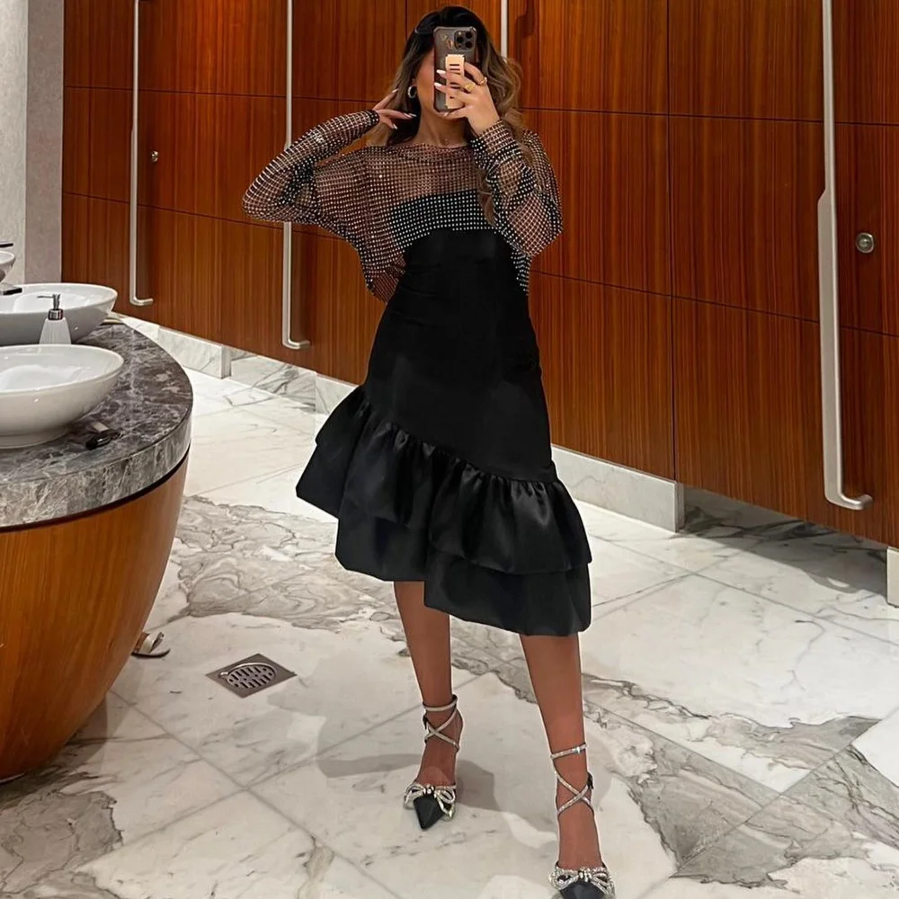 Short Evening Dress For Sexy Women 2024 فساتين السهرة Elegant A-Line O-Neck Luxury Lace Black Cocktail Party Beach Prom Gown
Short Evening Dress For Sexy Women 2024 فساتين السهرة Elegant A-Line O-Neck Luxury Lace Black Cocktail Party Beach Prom Gown
