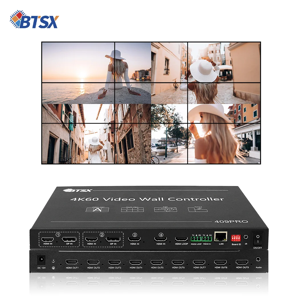 4K60 Industrial Video Processor 4 Input 9 Output All-metal Case Anti-static Low Power Consumption 24/7 Operation
4K60 Industrial Video Processor 4 Input 9 Output All-metal Case Anti-static Low Power Consumption 24/7 Operation