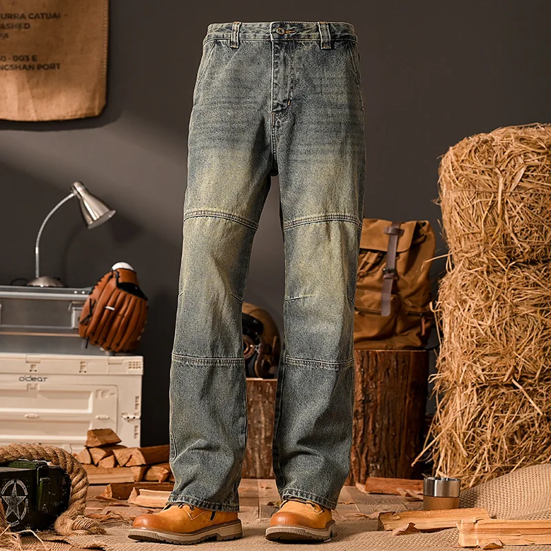 Retro vintage loose straight leg jeans for men's street fashion trend Korean version high-end wide leg pants
Retro vintage loose straight leg jeans for men's street fashion trend Korean version high-end wide leg pants