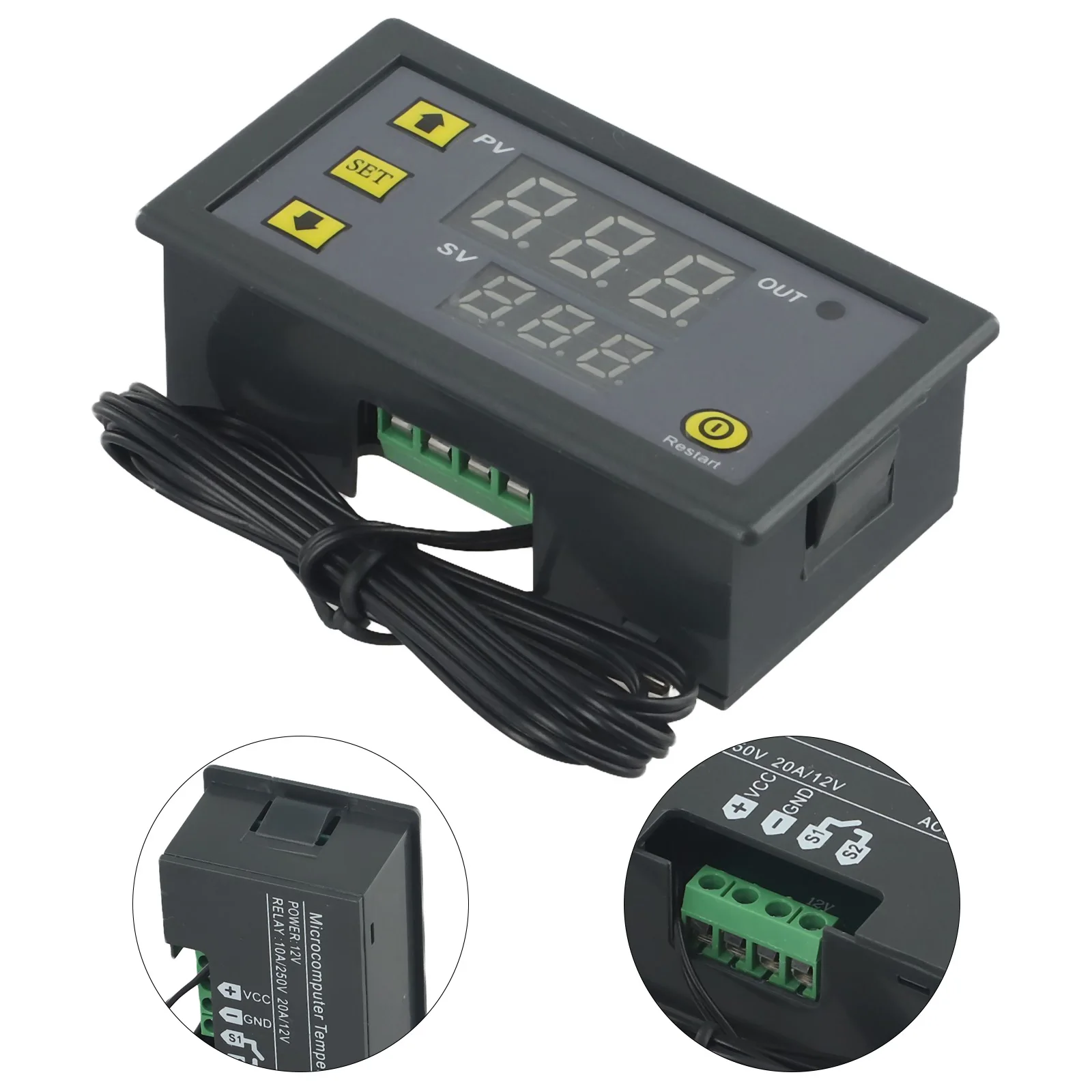 12V 24V 110V-220V Temperature Controller 20A Thermostats Assembly Attachment Cool Digital Equipment Thermometer
12V 24V 110V-220V Temperature Controller 20A Thermostats Assembly Attachment Cool Digital Equipment Thermometer