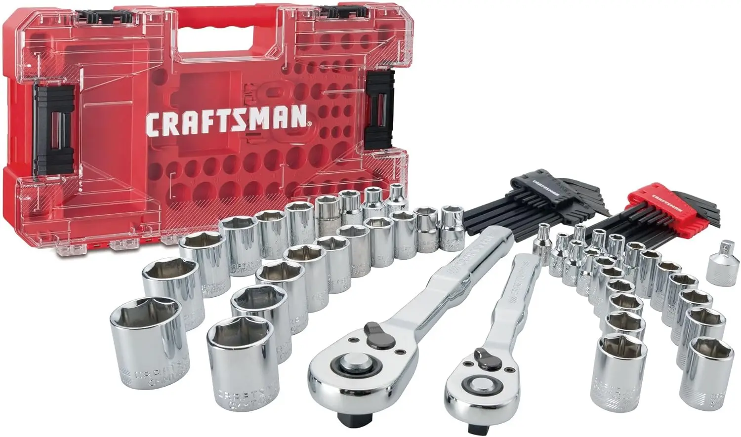 71-Piece Mechanics Tool Set with 1/4 & 3/8 Inch Drive, Low Profile Ratchet for Tight Spaces
71-Piece Mechanics Tool Set with 1/4 & 3/8 Inch Drive, Low Profile Ratchet for Tight Spaces
