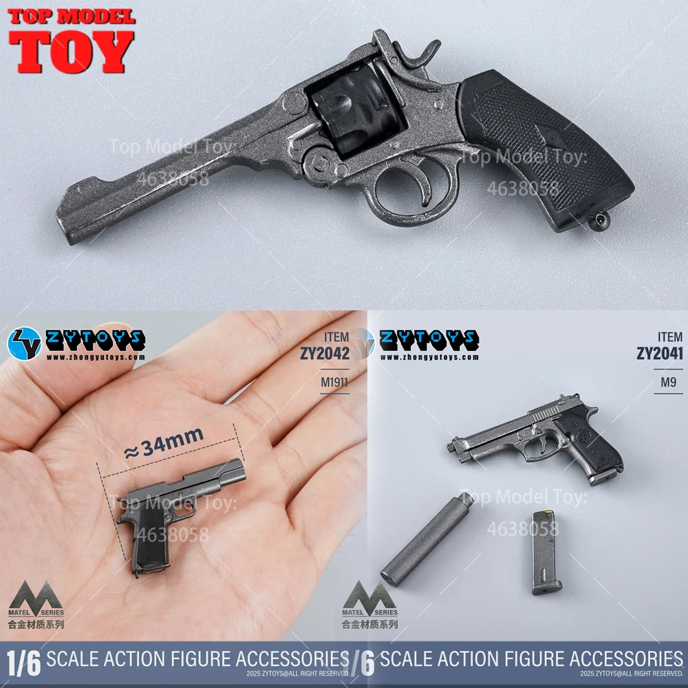 ZYTOYS ZY2041 ZY2042 ZY2043 1/6 M9 M1911 Pistol Webley Mk VI Gun Model Accessory Fit 12'' Male Soldier Action Figure Body Dolls
ZYTOYS ZY2041 ZY2042 ZY2043 1/6 M9 M1911 Pistol Webley Mk VI Gun Model Accessory Fit 12'' Male Soldier Action Figure Body Dolls