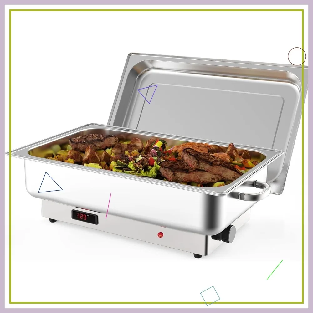 Electric Chafing Dish 9QT Buffet Server Stainless Steel Food Warmer with Temperature Control for Parties Catering
Electric Chafing Dish 9QT Buffet Server Stainless Steel Food Warmer with Temperature Control for Parties Catering
