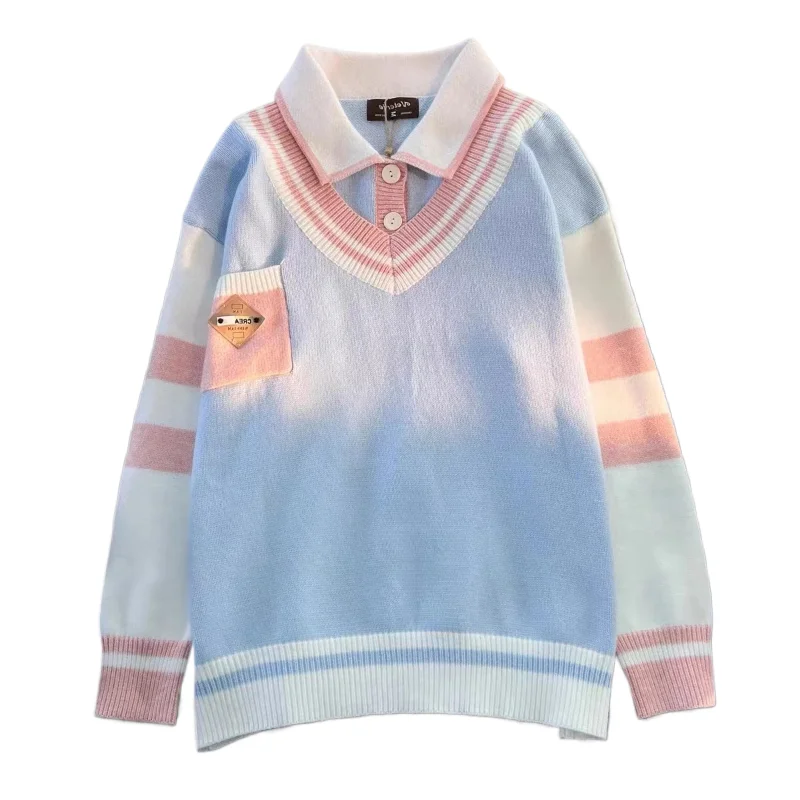 Preppy Style Sweet Lolita Turn-down Collar Autumn Winter Loose Design Two Pieces Long Sleeve Spliced Knitted Undershirt
Preppy Style Sweet Lolita Turn-down Collar Autumn Winter Loose Design Two Pieces Long Sleeve Spliced Knitted Undershirt