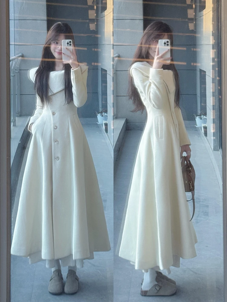 Warm Thickened Mid-Length Woolen Coat Women's plus Size Korean Style Loose Fit Fashionable Autumn Winter Outerwear
Warm Thickened Mid-Length Woolen Coat Women's plus Size Korean Style Loose Fit Fashionable Autumn Winter Outerwear