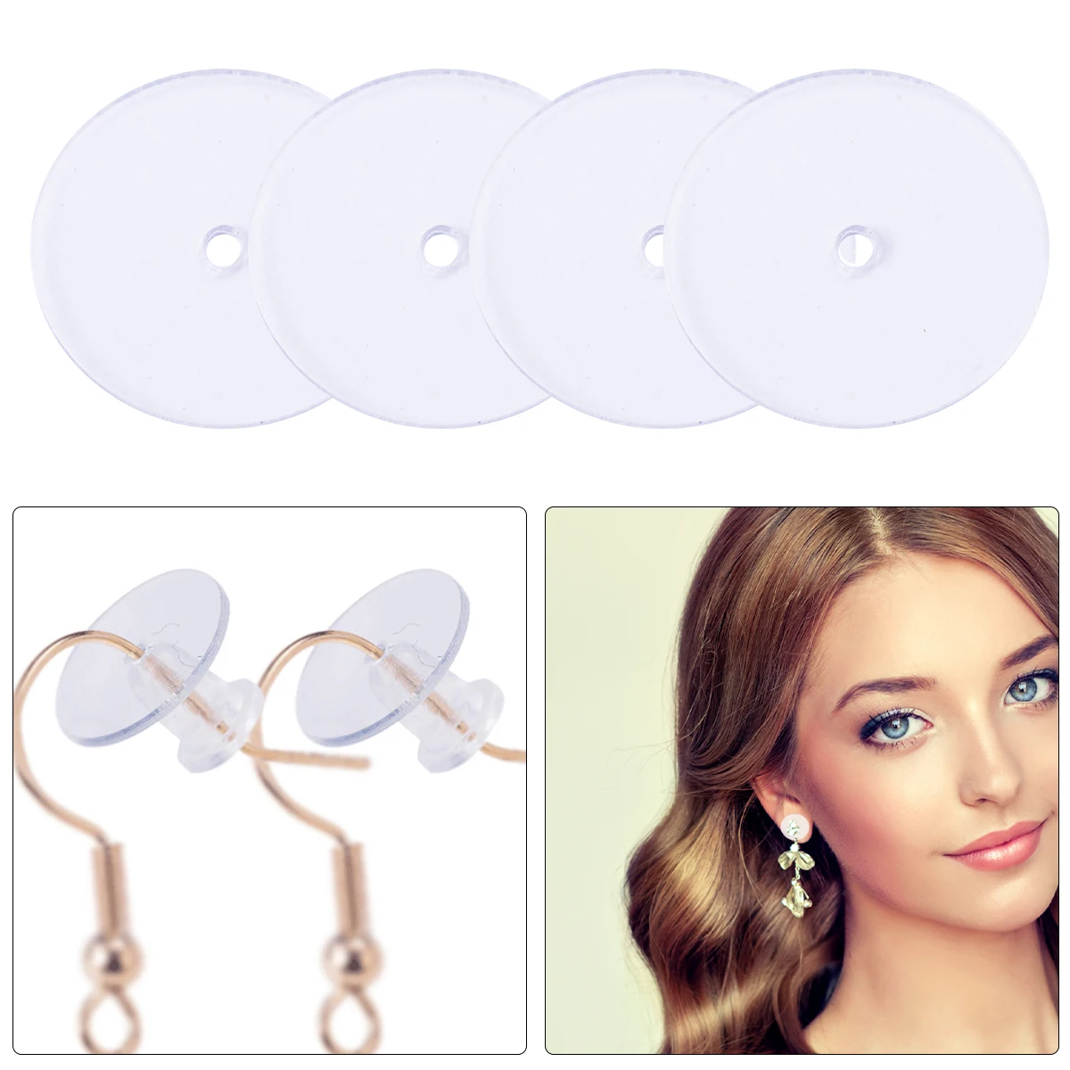200 Pcs Earring Accessories Backs for Studs Piercing Stopper Support Patches Clear Flat Only Disc Pads Jewelry Miss
200 Pcs Earring Accessories Backs for Studs Piercing Stopper Support Patches Clear Flat Only Disc Pads Jewelry Miss