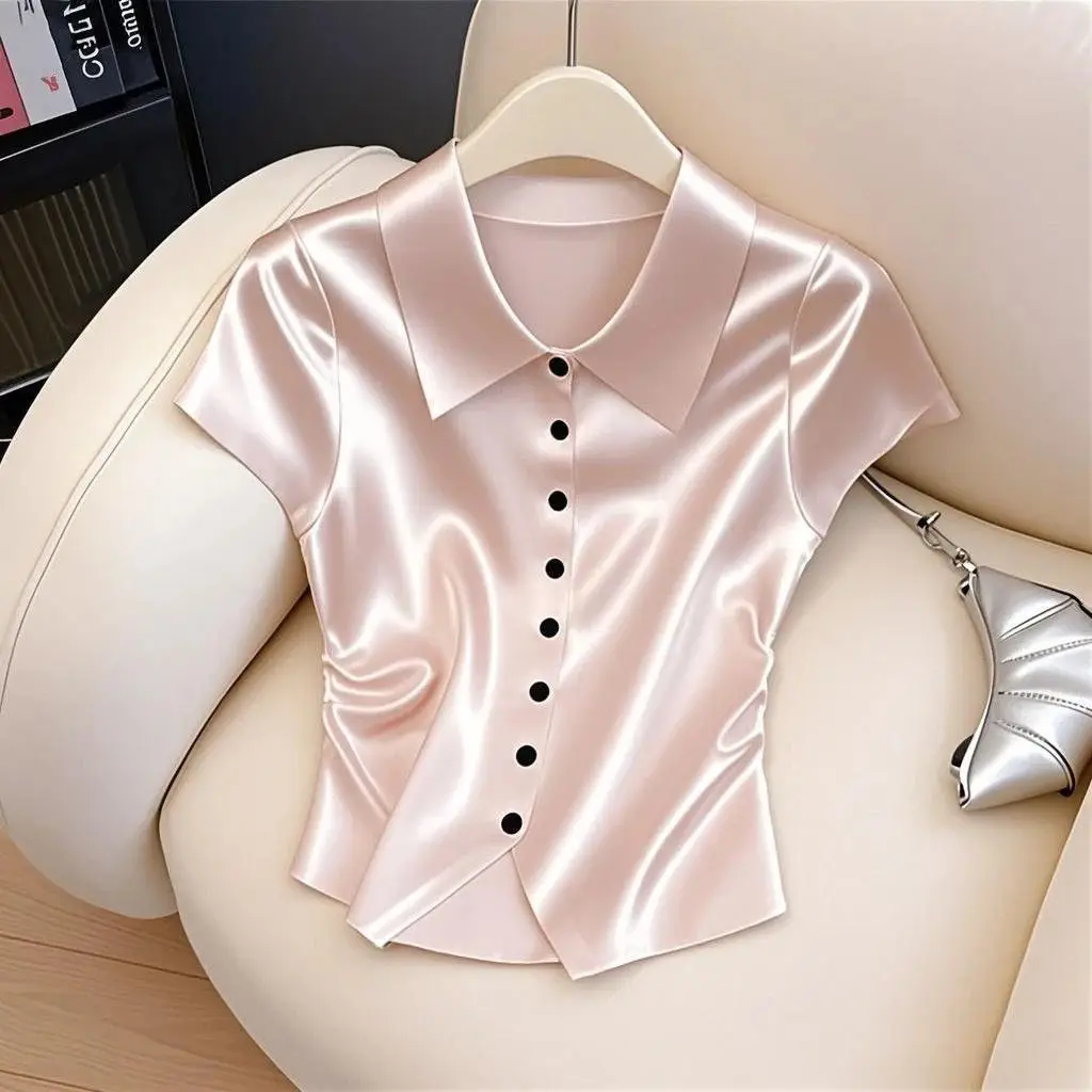 Stylish Neck T-Shirt Women's Slim Fit Fashionable Beautiful High Quality Summer New Arrival Korean Style Commute Wind
Stylish Neck T-Shirt Women's Slim Fit Fashionable Beautiful High Quality Summer New Arrival Korean Style Commute Wind