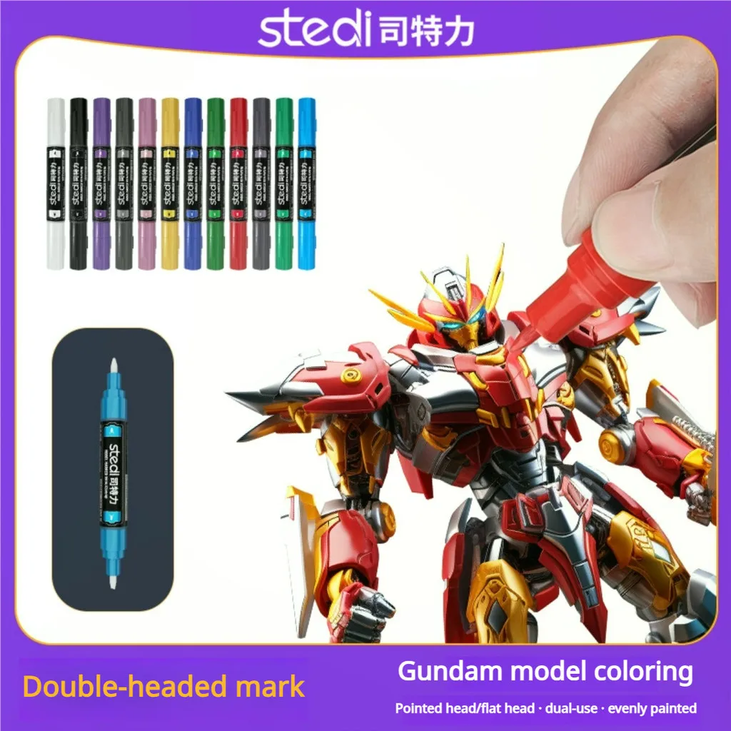 Stedi Double-headed Marker Pen for Gundam Model Coloring Tool Pointed and Flat Tips Hobby DIY Model Coloring Tool Accesstories
Stedi Double-headed Marker Pen for Gundam Model Coloring Tool Pointed and Flat Tips Hobby DIY Model Coloring Tool Accesstories