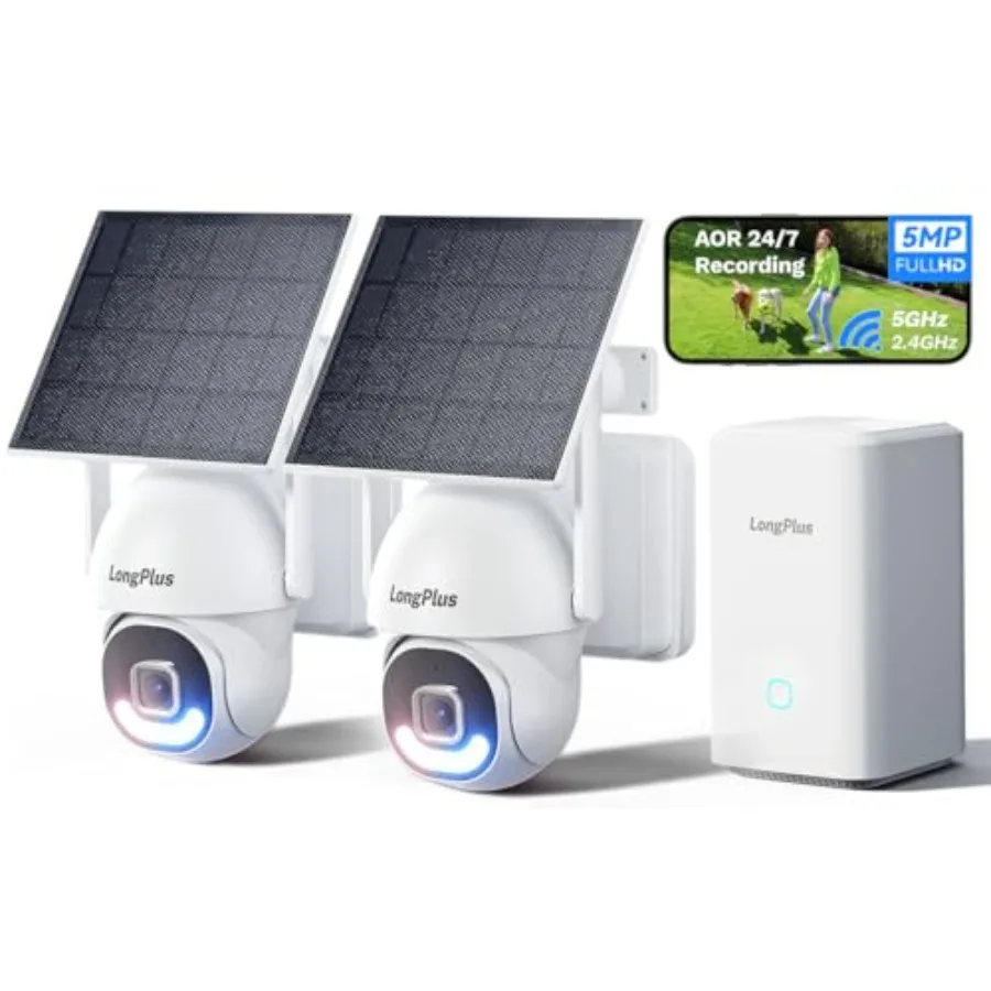 Wireless outdoor security camera system for home use, solar-powered with 5MP resolution, white color, no subscription required,
Wireless outdoor security camera system for home use, solar-powered with 5MP resolution, white color, no subscription required,