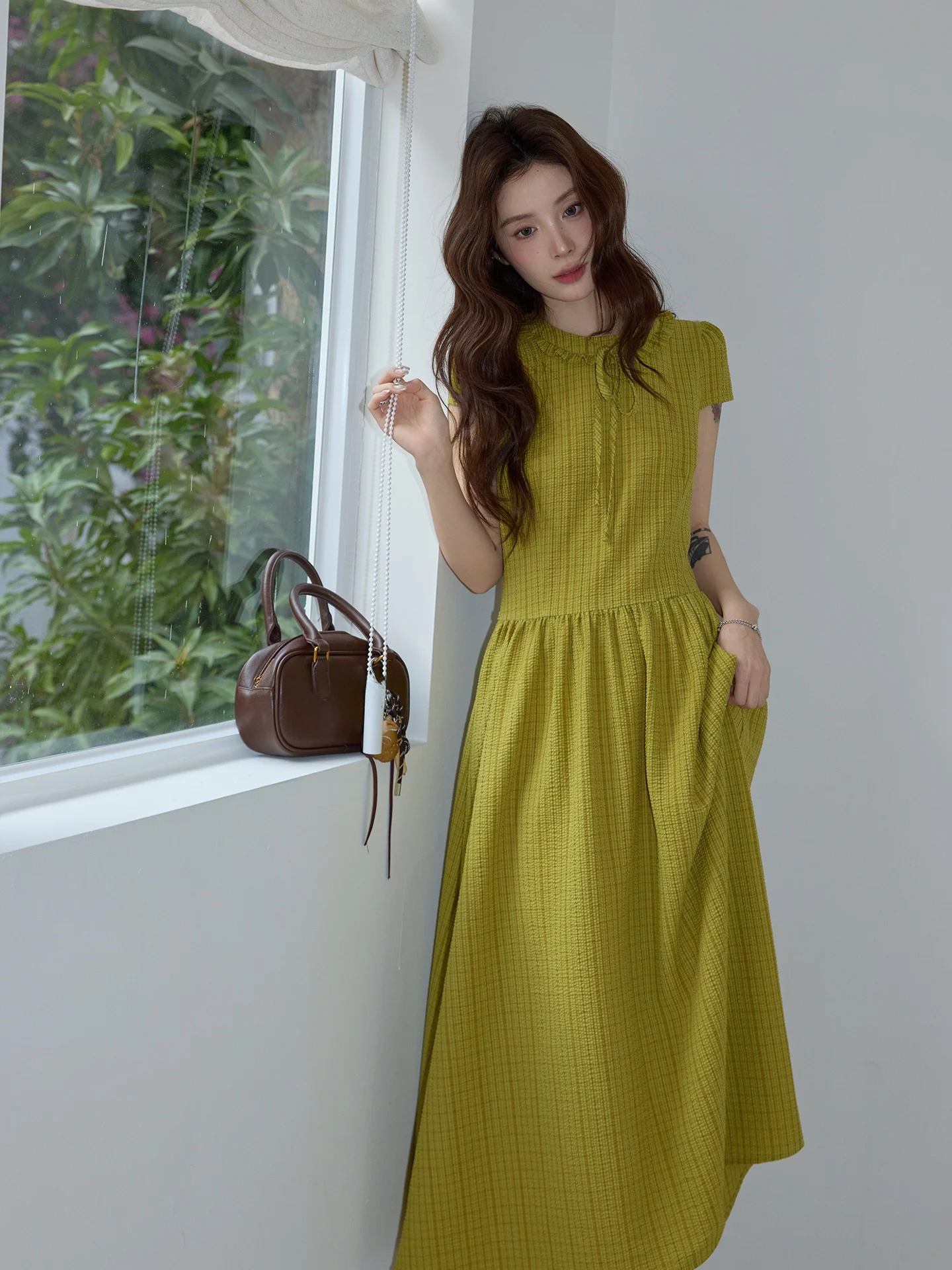 Soft Style Mustard Green Plaid Women's A-Line Long Dress Summer Season High Waist Short Sleeve Polyester Cotton Viscose Spand...
Soft Style Mustard Green Plaid Women's A-Line Long Dress Summer Season High Waist Short Sleeve Polyester Cotton Viscose Spand...