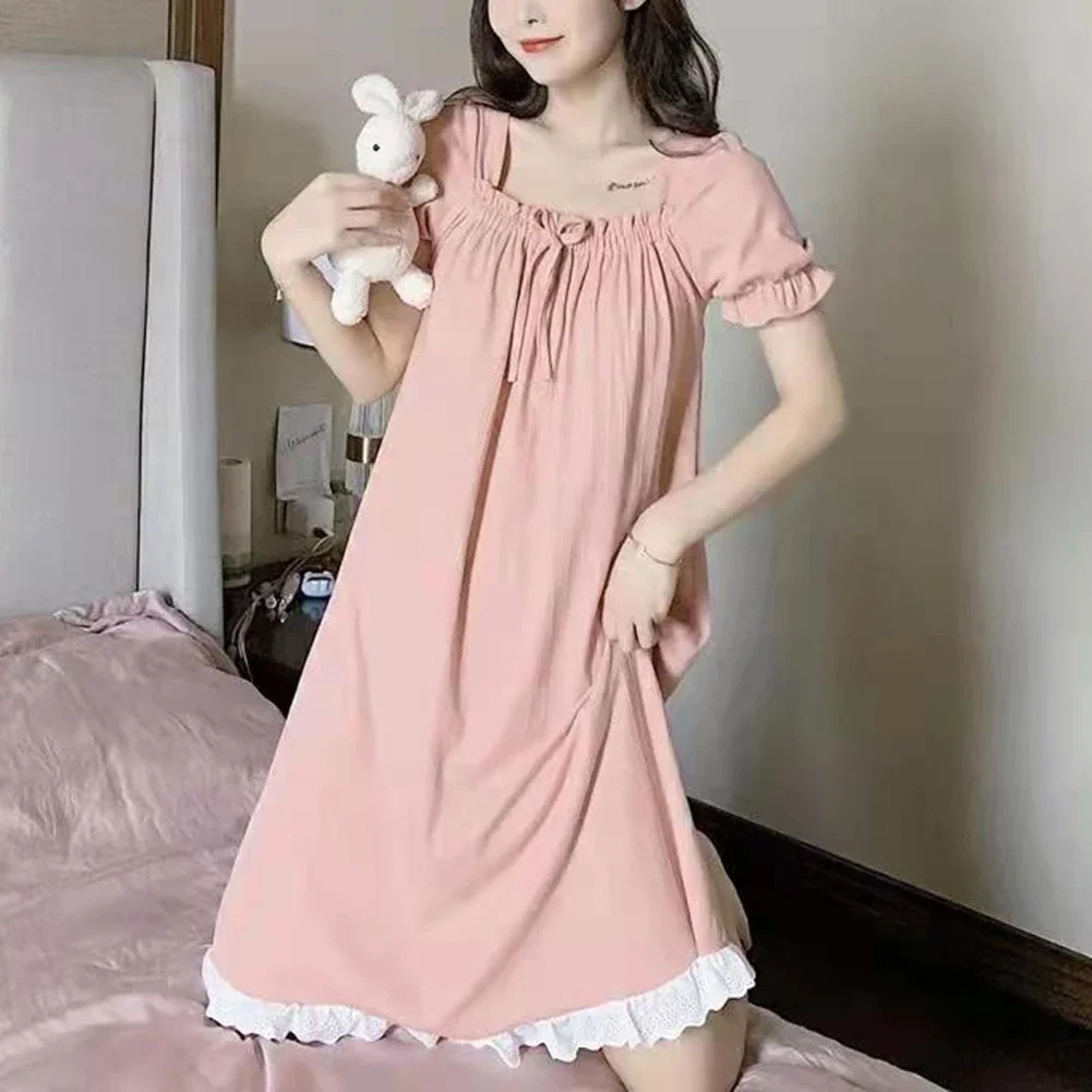 Medium Length Nightdress Lace Patchwork Dress All Seasons Use Casual Home Wear Comfortable Sleepwear Lightweight Polyester
Medium Length Nightdress Lace Patchwork Dress All Seasons Use Casual Home Wear Comfortable Sleepwear Lightweight Polyester