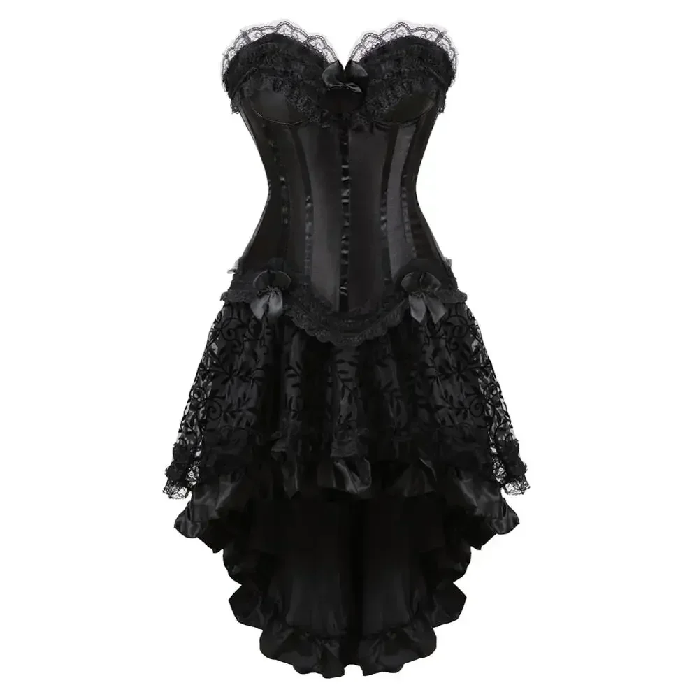 Burlesque Corset Dress Steampunk Push Up Korsage Sexy Slimming Padded Corsetto Vintage Bustiers with Skirt Dance Party Costumes
Burlesque Corset Dress Steampunk Push Up Korsage Sexy Slimming Padded Corsetto Vintage Bustiers with Skirt Dance Party Costumes