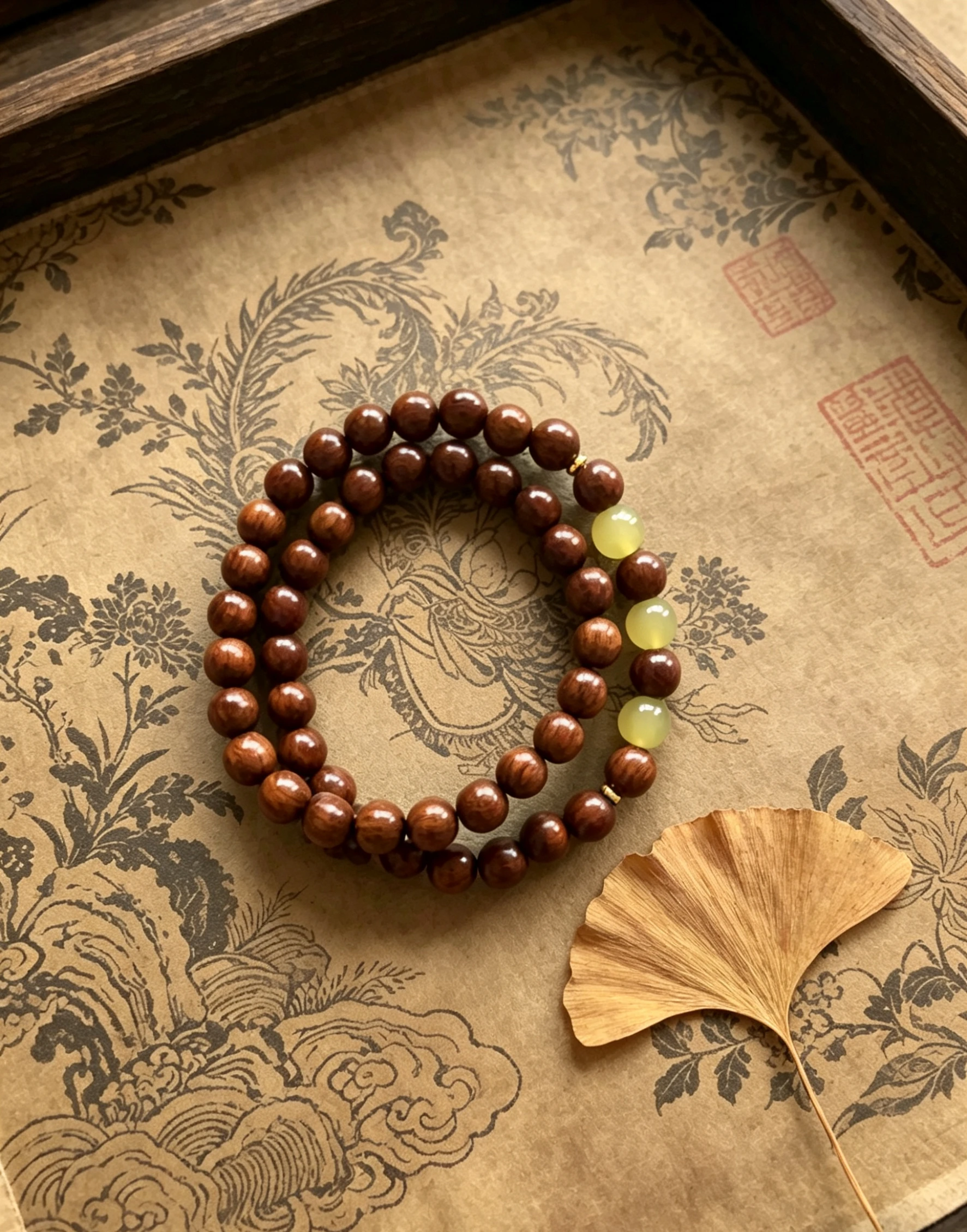 Natural Wood & Jade Beaded Bracelet
Natural Wood & Jade Beaded Bracelet