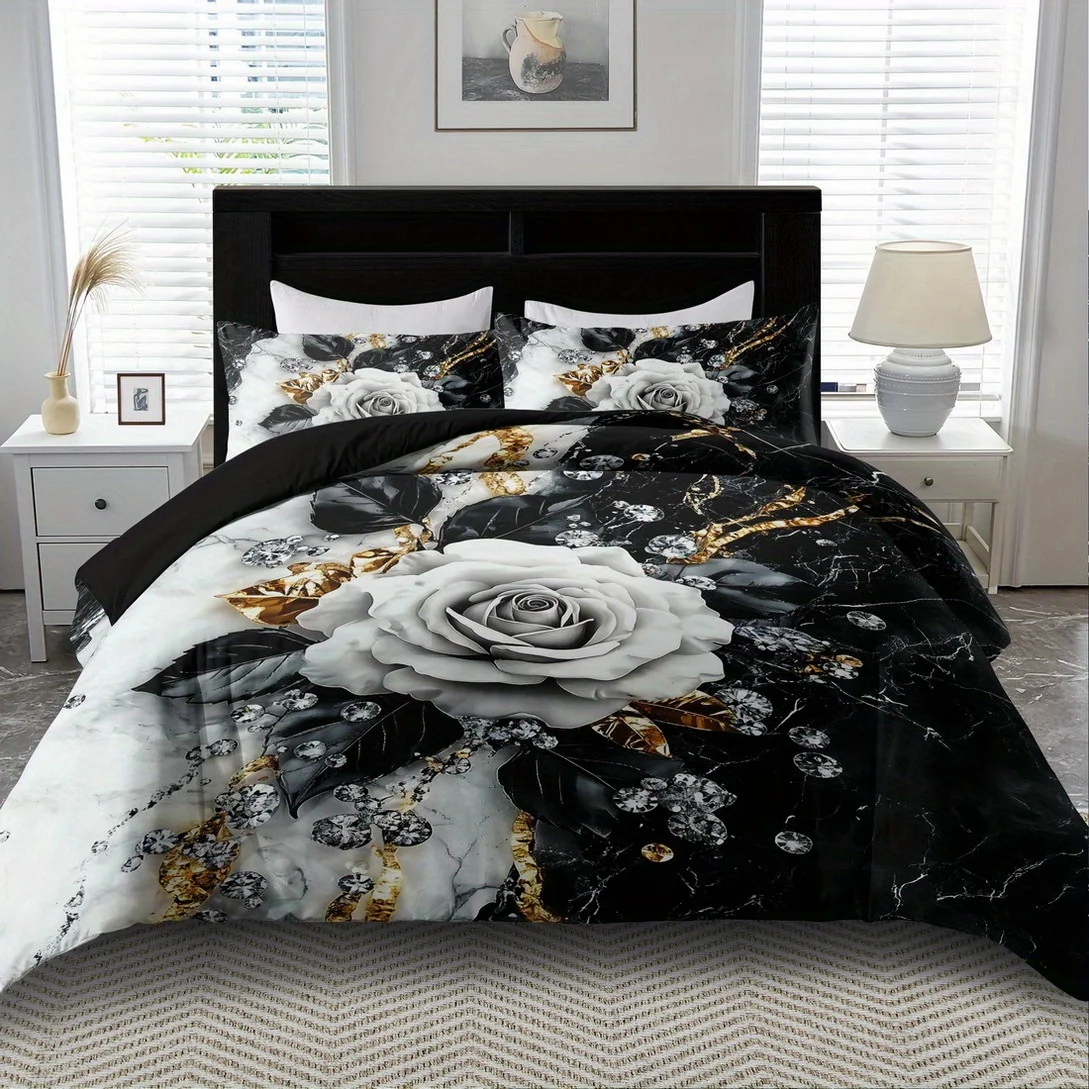 Gothic Rose Flower Print Cotton Duvet Cover Set King Queen Size Machine Washable Bedding Quilt Decor for Bedroom
Gothic Rose Flower Print Cotton Duvet Cover Set King Queen Size Machine Washable Bedding Quilt Decor for Bedroom