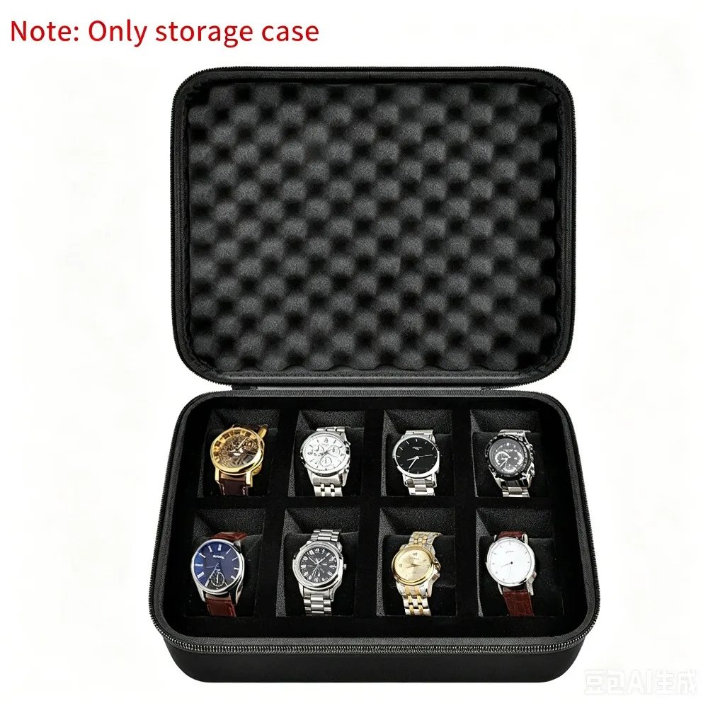 8 Slots Hard Shell Travel Watch Case, Portable Watch Display Storage Organizer with Sturdy Handle & 8 Removable Velvet Pillows
8 Slots Hard Shell Travel Watch Case, Portable Watch Display Storage Organizer with Sturdy Handle & 8 Removable Velvet Pillows