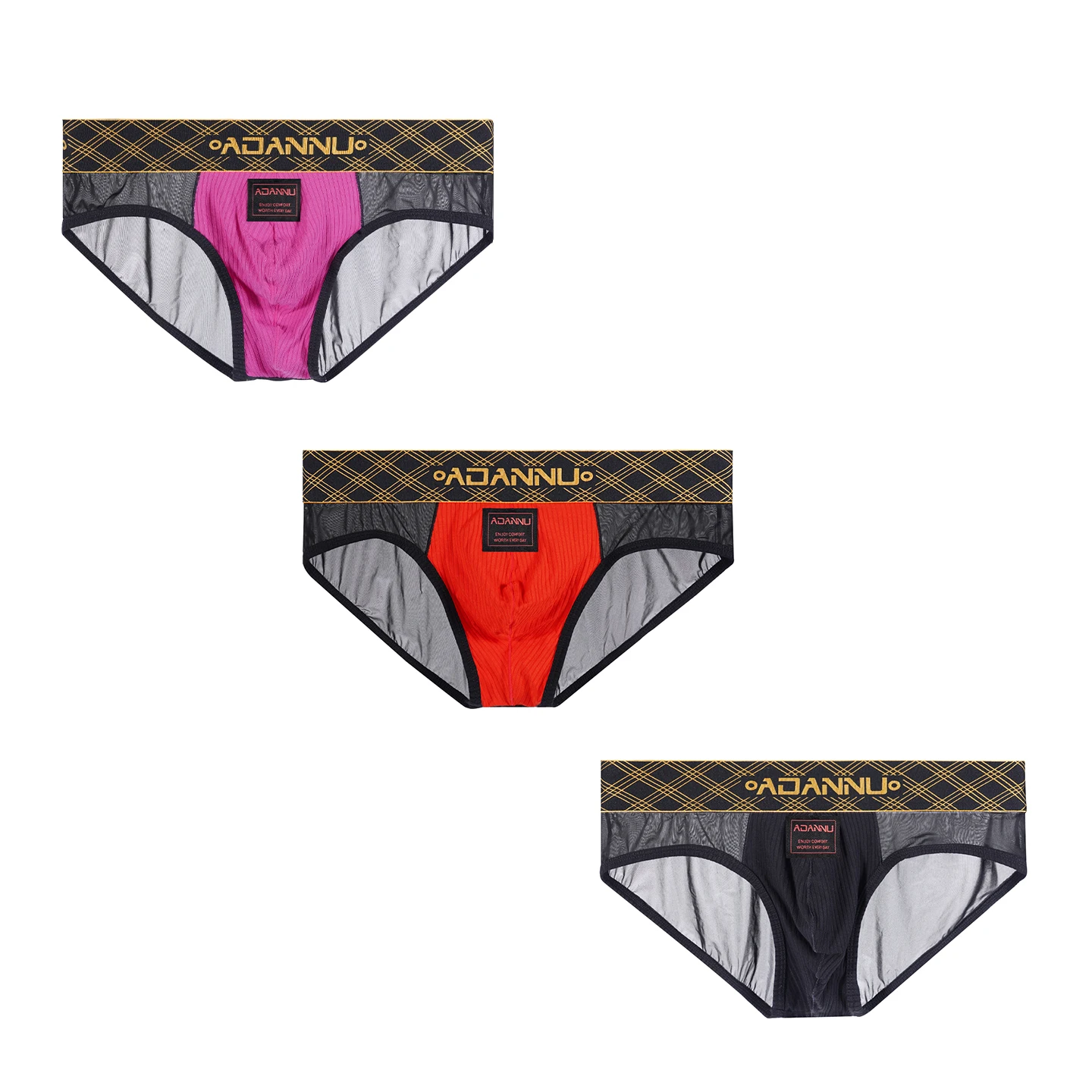 CMENIN 3Pcs Sexy Men's Briefs Transparent Mesh Patchwork Man Underwear Large Crotch Pouch Mens Panties Breathable Bikini Trunks
CMENIN 3Pcs Sexy Men's Briefs Transparent Mesh Patchwork Man Underwear Large Crotch Pouch Mens Panties Breathable Bikini Trunks
